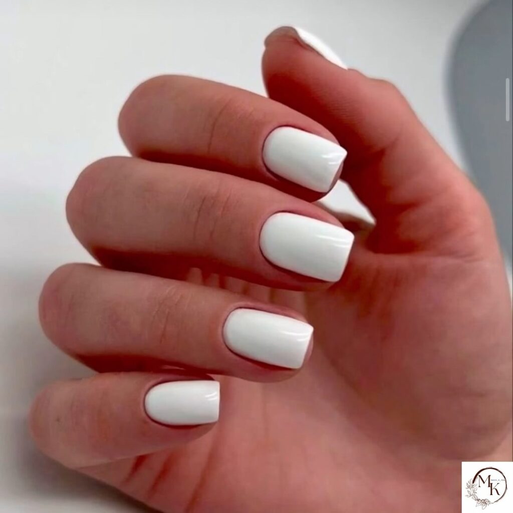 Bold Pure White Square Nails for a Modern Minimalist Statement