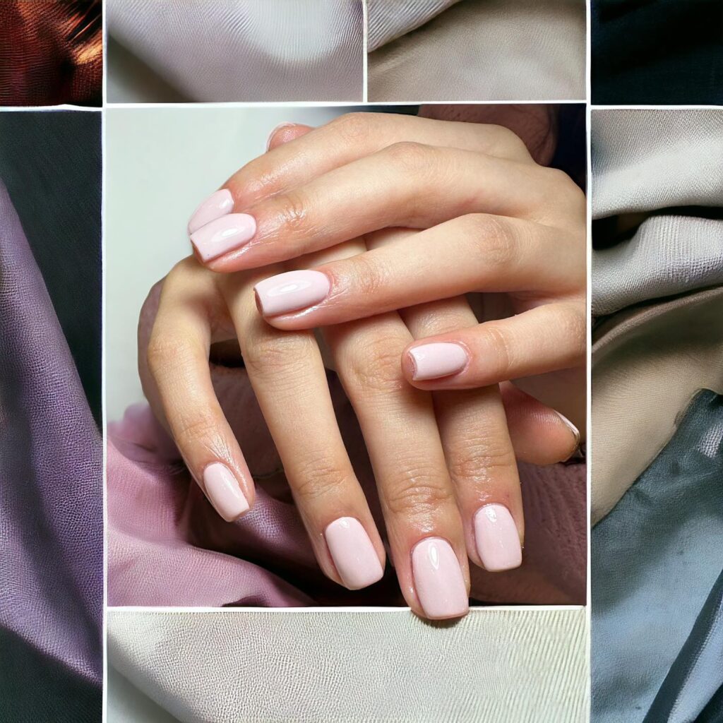 Milky pink short square nails minimalist nail ideas for everyday elegance