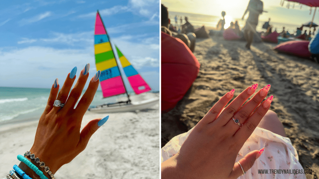 Try these cute and easy summer vacation nail ideas perfect for beach getaways