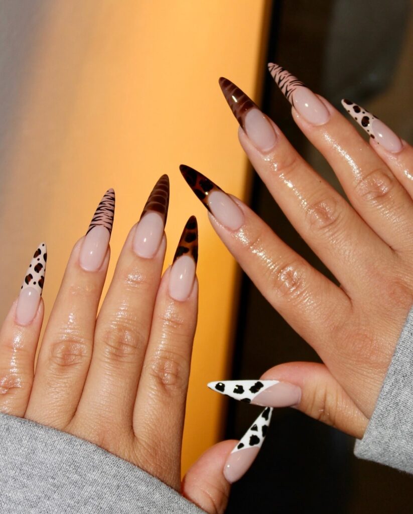 Wild Animal Print Stiletto Nails for a Bold Birthday Statement